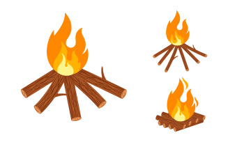 Bonfire camping event icon vector illustration design template