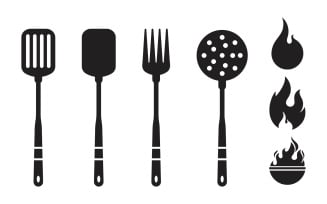 Chef Cooking food icon template vector illustration design template v.3