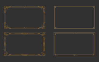 Classic vintage gold Border frame vector illustration design template v.1