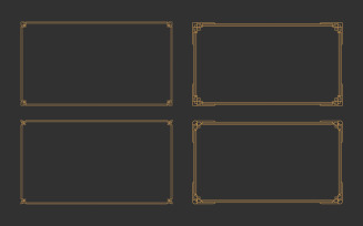 Classic vintage gold Border frame vector illustration design template v.2