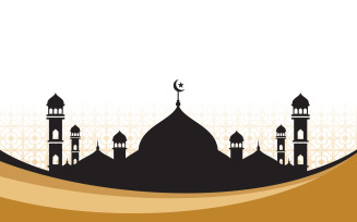 Mosque Islamic icon design Moslem background vector Illustration v.1