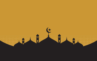 Mosque Islamic icon design Moslem background vector Illustration v.2
