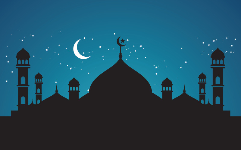 Mosque Islamic icon design Moslem background vector Illustration v.3