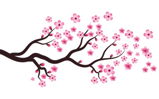 Tree Branch Sakura Beauty japan flower travel Vector icon illustration design v.10