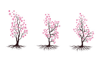 Tree Branch Sakura Beauty japan flower travel Vector icon illustration design v.13