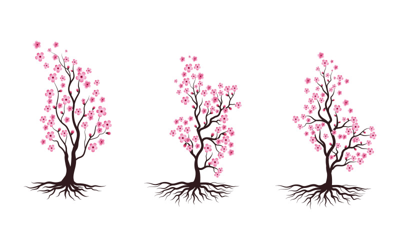 Tree Branch Sakura Beauty japan flower travel Vector icon illustration design v.13 Illustration