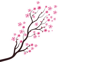 Tree Branch Sakura Beauty japan flower travel Vector icon illustration design v.6