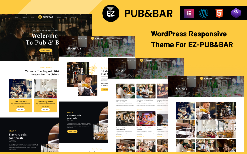 EZ Pub & Bar – A Complete Template for Bars & Lounges WordPress Theme
