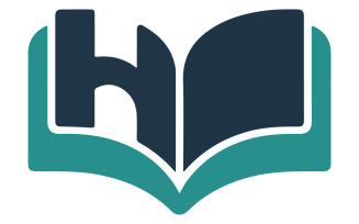 illustrative wordmark logo design for a library