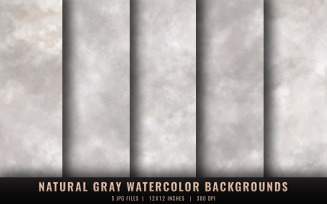 Natural Grey Watercolor Backgrounds
