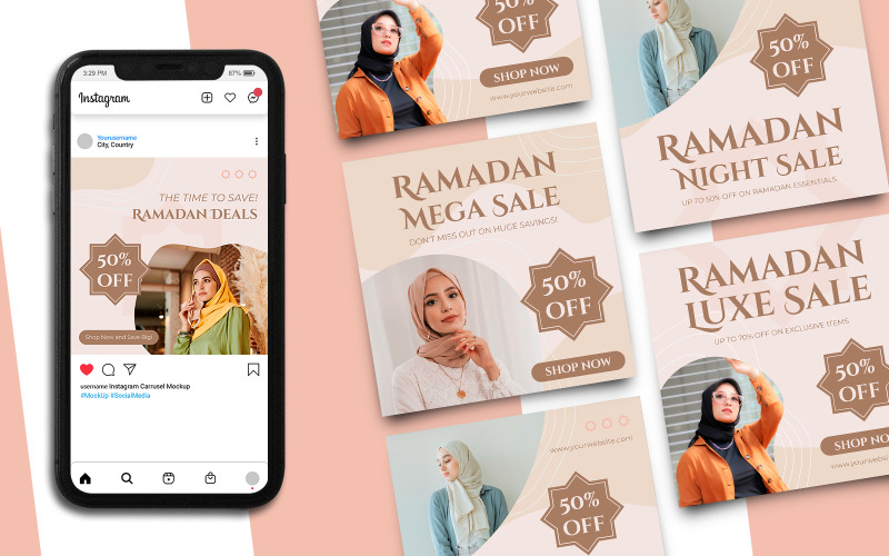 Ramadan Sale Instagram Post Template 465 Social Media