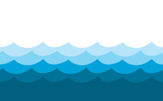Water Wave icons ocean illustration design template v.1