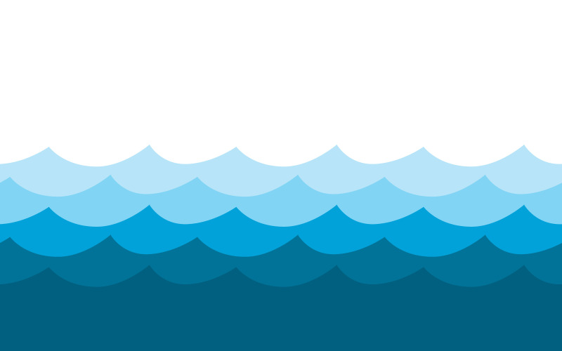 Water Wave icons ocean illustration design template v.1 Illustration
