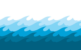 Water Wave icons ocean illustration design template v.3