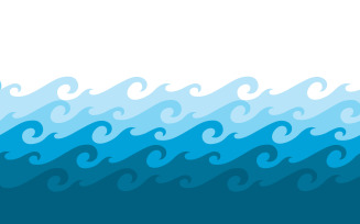 Water Wave icons ocean illustration design template v.4