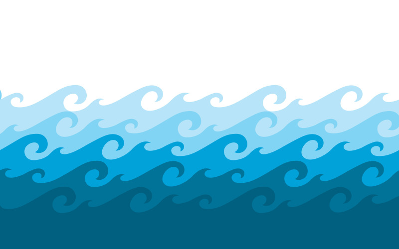 Water Wave icons ocean illustration design template v.4 Illustration