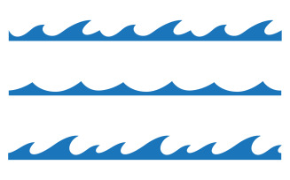 Water Wave icons ocean illustration design template v.5