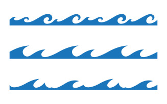 Water Wave icons ocean illustration design template v.6