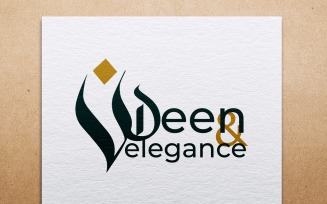 Deen elegance faishion logo Template