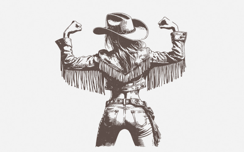 Cowgirl PNG, Vintage Style PNG, Western Design, Howdy Honey, Cowgirl Sublimation, Desert Western Illustration