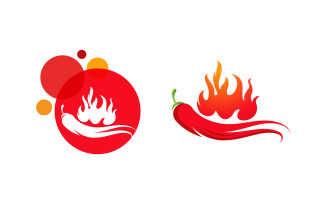 Red hot natural chili icon logo Template vector Illustration v.5