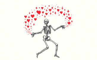 Funny Valentine PNG, Skeleton Valentine, Retro Sublimation Design, Valentines Day Png, Dancing
