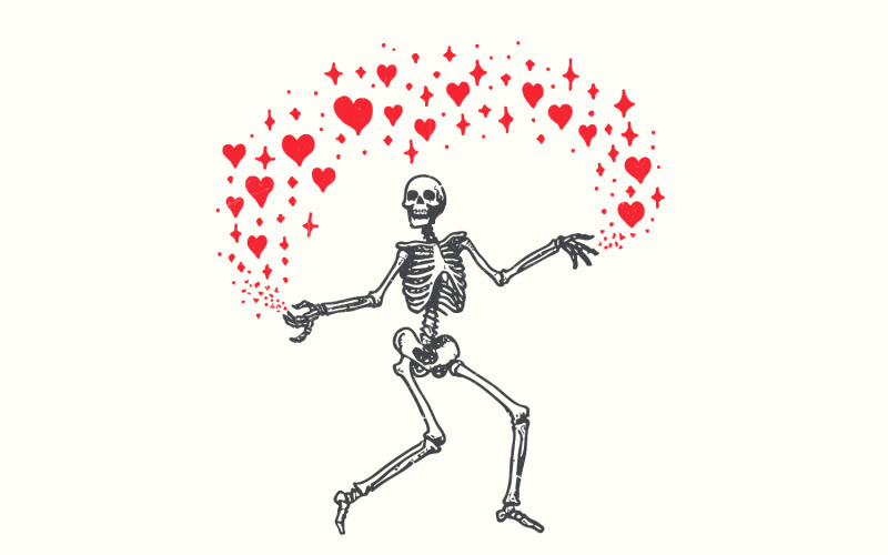 Funny Valentine PNG, Skeleton Valentine, Retro Sublimation Design, Valentines Day Png, Dancing Illustration