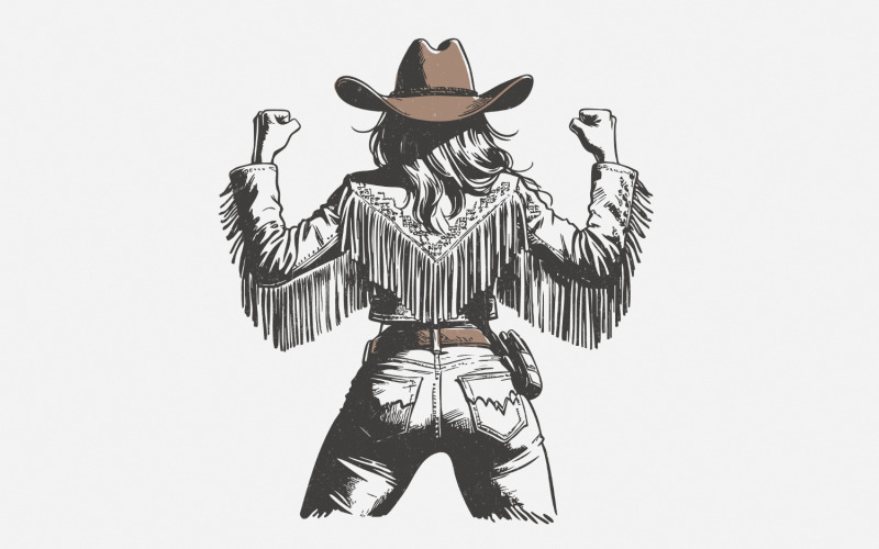 Rustic Cowgirl PNG, Vintage Style PNG, Western Design, Howdy Honey, Cowgirl Sublimation, Desert Illustration