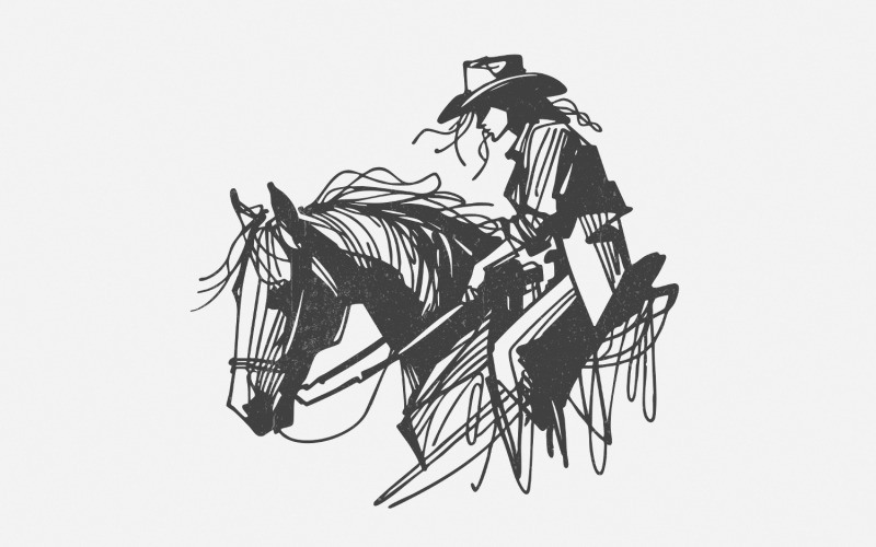 Western Cattle PNG, Retro Cowgirl, Bohemian Western, Vintage Illustration, Cattle Wrangler, Trendy