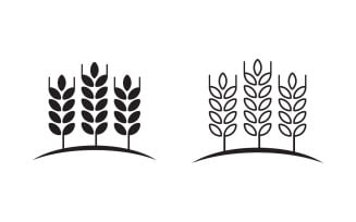 Agriculture food wheat rice vector icon illustration design v.1