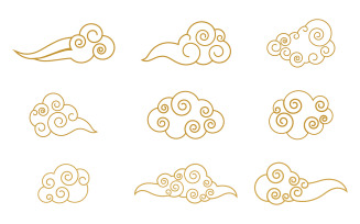 Chinese Cloud template vector icon illustration design v.1