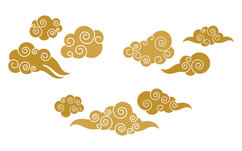 Chinese Cloud template vector icon illustration design v.3 Illustration