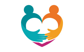 Hand Concept Mutual help care social humanity Logo design template v.11
