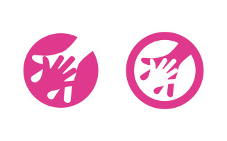 Hand Concept Mutual help care social humanity Logo design template v.15