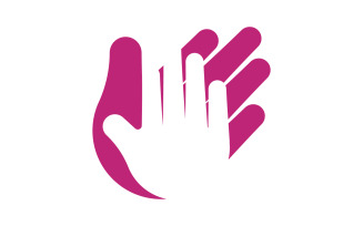 Hand Concept Mutual help care social humanity Logo design template v.2