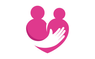 Hand Concept Mutual help care social humanity Logo design template v.6
