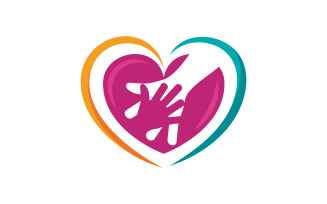 Hand Concept Mutual help care social humanity Logo design template v.7
