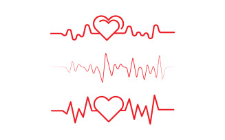 Red heartbeat line icon Pulse Rate Monitor. Vector illustration v.1