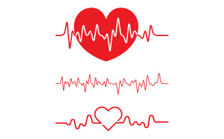 Red heartbeat line icon Pulse Rate Monitor. Vector illustration v.3