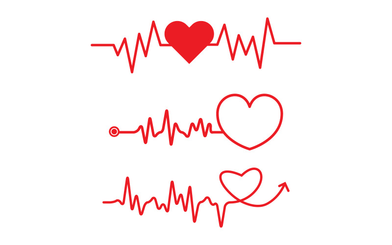 Red heartbeat line icon Pulse Rate Monitor. Vector illustration v.6 Illustration