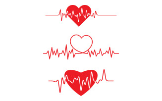 Red heartbeat line icon Pulse Rate Monitor. Vector illustration v.7