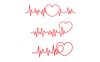 Red heartbeat line icon Pulse Rate Monitor. Vector illustration v.9