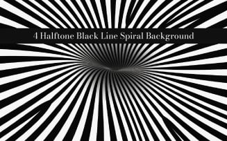 A halftone black line spiral background