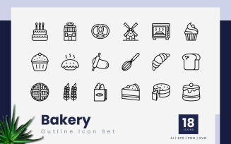 Bakery Outline Black Icons