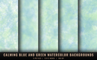 Calming Blue and Green Watercolor Backgrounds