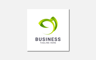 Colorful abstract leaf gradient green logo.