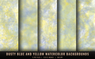 Dusty Blue and Yellow Watercolor Backgrounds