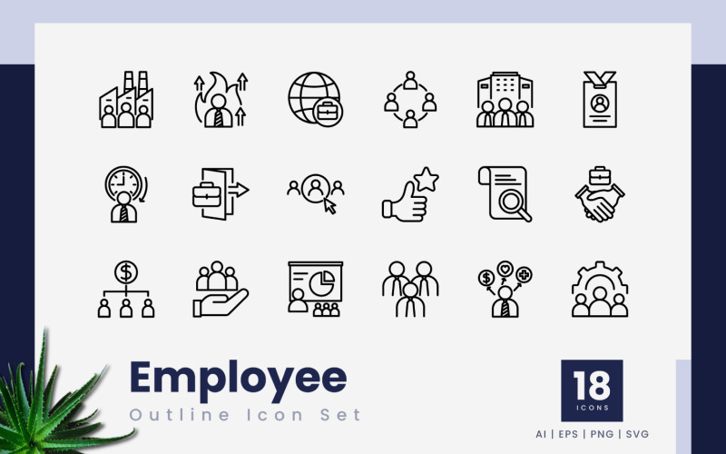 Employee Outline Icon Bundle Icon Set