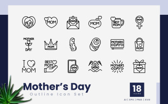 Mother's Days Outline Icons