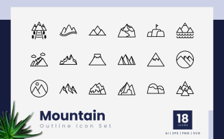 Mountain Outline Icon Bundle